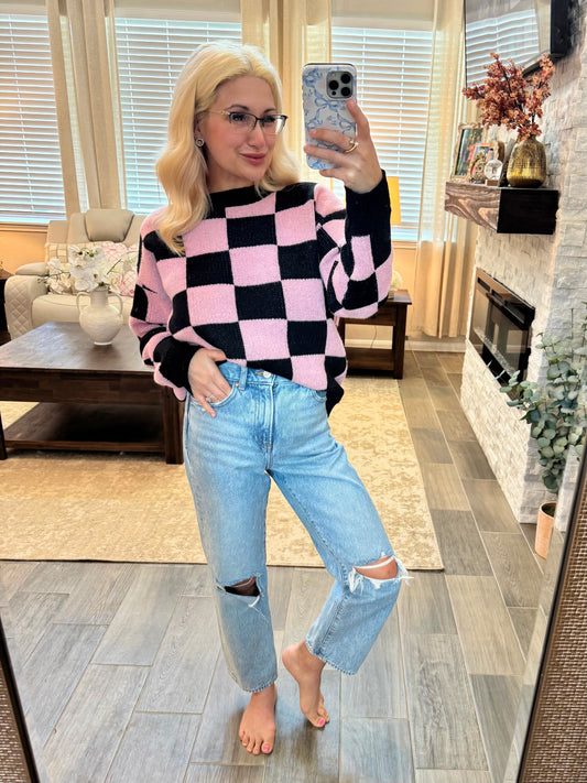 Sweet Checkered Dreams Sweater