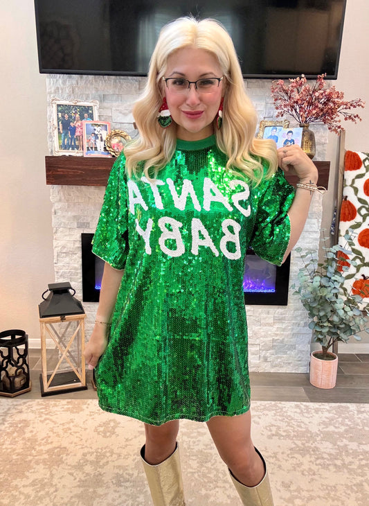 Sequin Santa Baby Dress