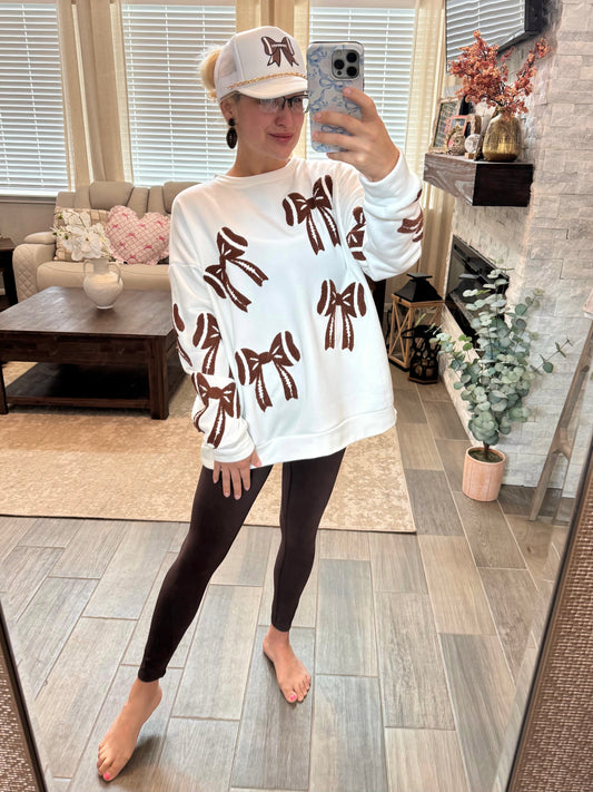 Football Bows Pullover